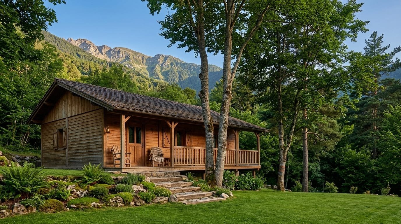 Bungalow de madera independiente en Garde